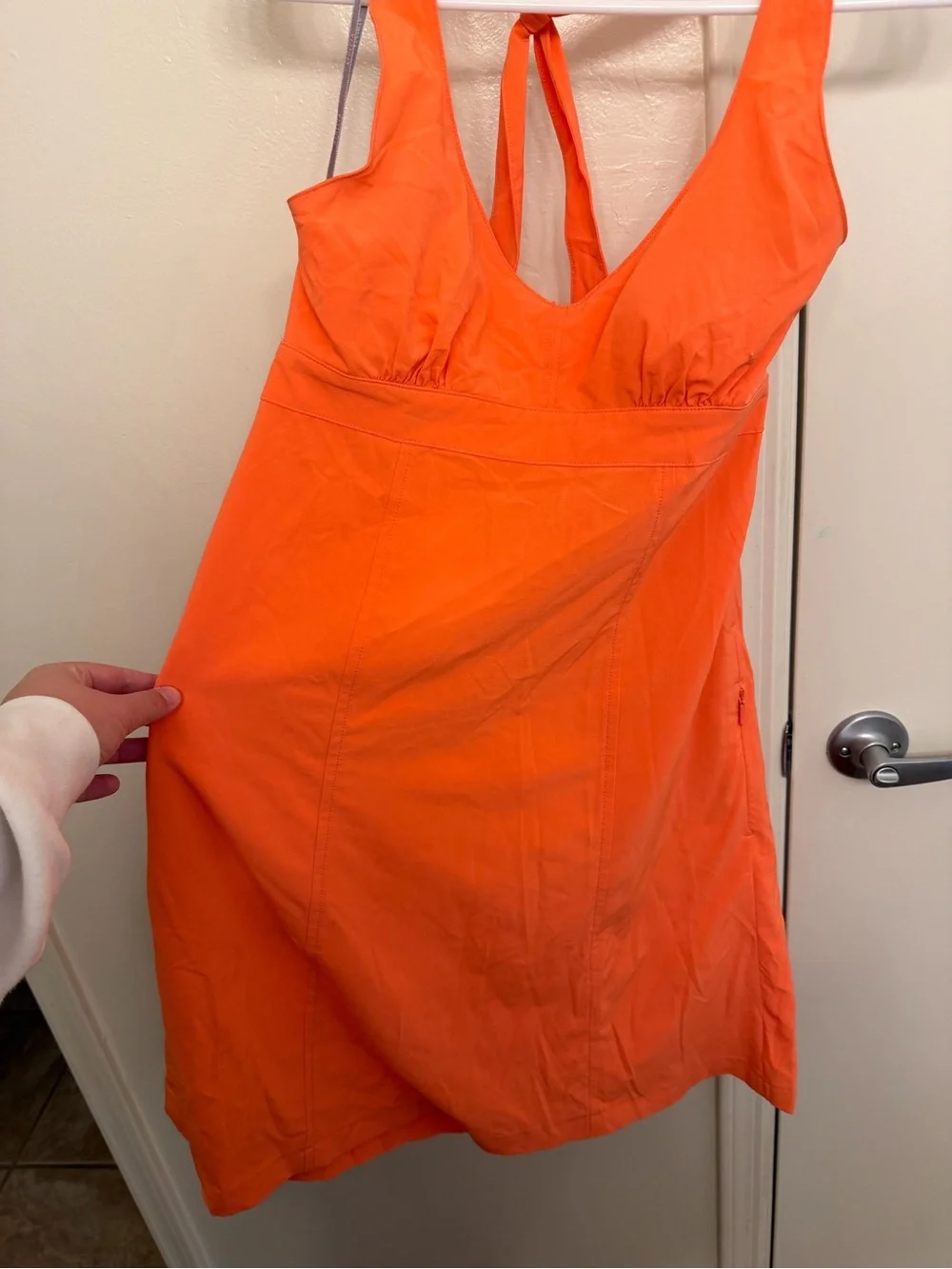 Athleta Pack Everywhere Dress Coral Halter Travel Lightweight Size 2 - Picture 2 of 8